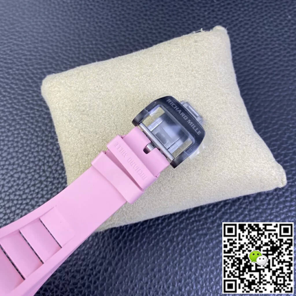 Richard Mille Replica RM35-02 1:1 Best Edition T+ Factory NTPT Carbon Fiber Pink Rubber Strap