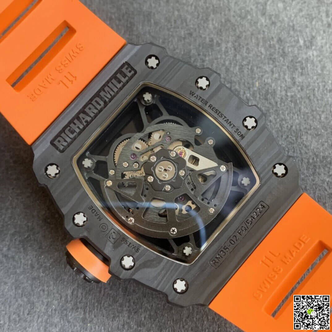 Replica Richard Mille RM35-02 1:1 Best Edition KV Factory V3 Orange Strap