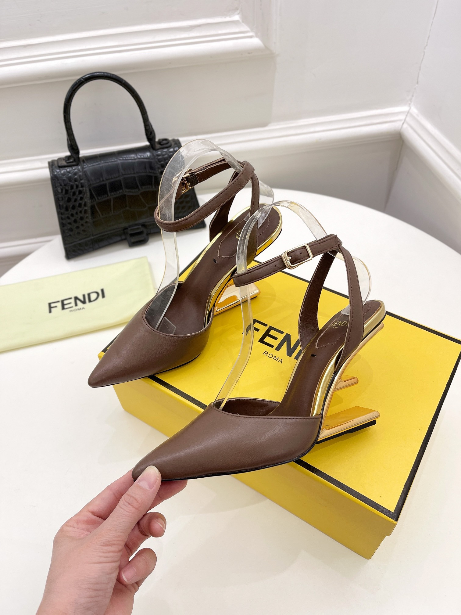 F**di first leather high-heel sandals