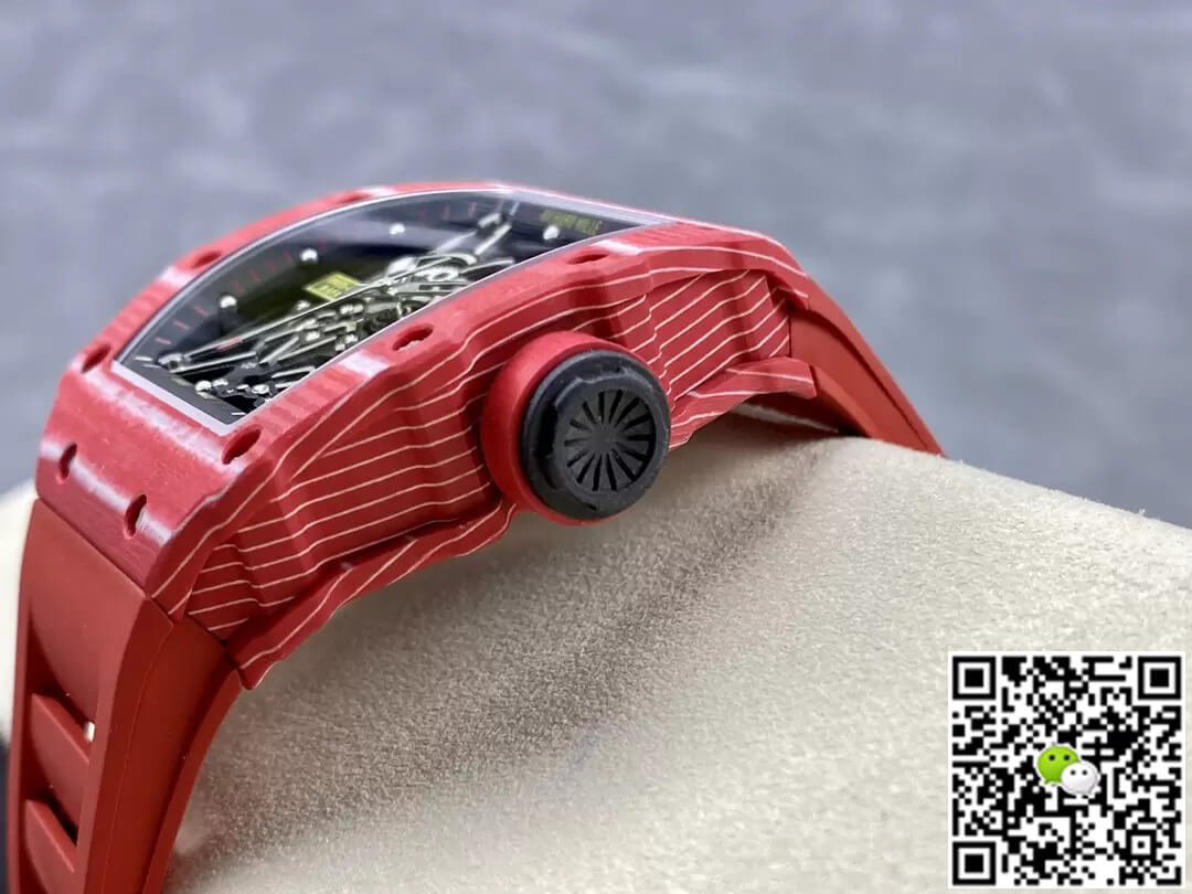 Richard Mille Replica RM35-02 1:1 Best Edition T+ Factory Carbon Fiber Red Rubber Strap