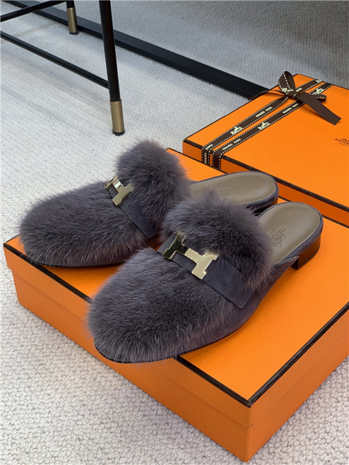 H**me5 mink loafers slippers