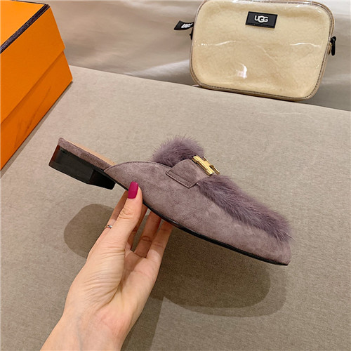 H**me5 sheepskin mink loafers