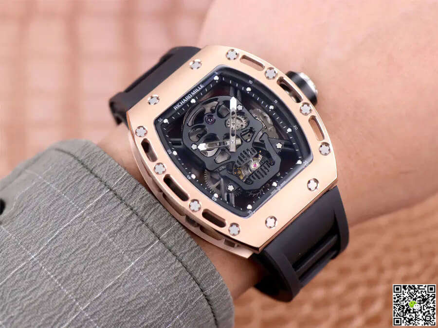 Replica Richard Mille RM52-01 Tourbillon 1:1 Best Edition JB Factory Rose Gold Case