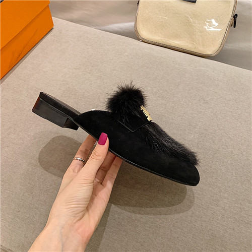H**me5 sheepskin mink loafers
