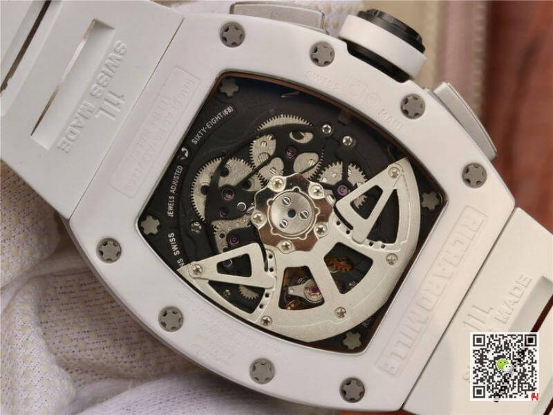 Replica Richard Mille RM011 Chronograph KV Factory 1:1 Best Edition Swiss ETA7750 White Rubber Strap