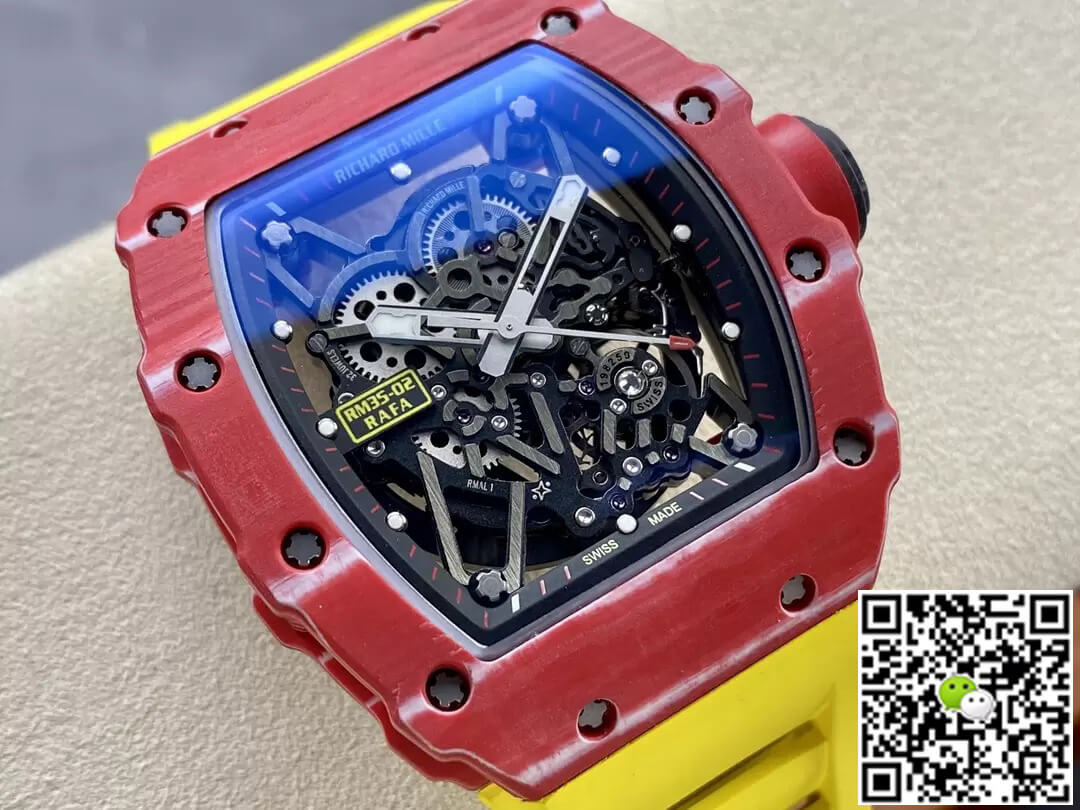 Richard Mille Replica RM35-02 1:1 Best Edition T+ Factory Red Carbon Fiber NTPT Case