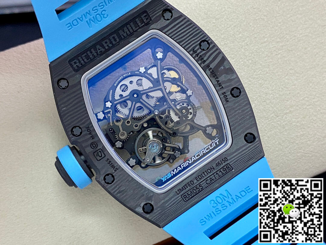 Replica Richard Mille RM-055 1:1 Best Edition BBR Factory Blue Strap
