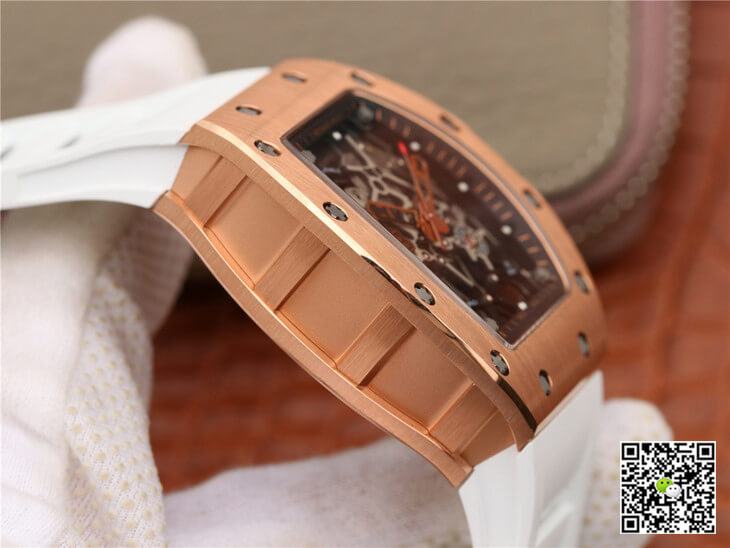 Replica Richard Mille RM035 Americas KV Factory 1:1 Best Edition Rose Gold White Strap
