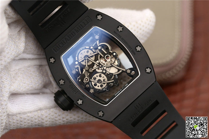 Replica Richard Mille RM055 1:1 Best Edition KV Factory Black Strap