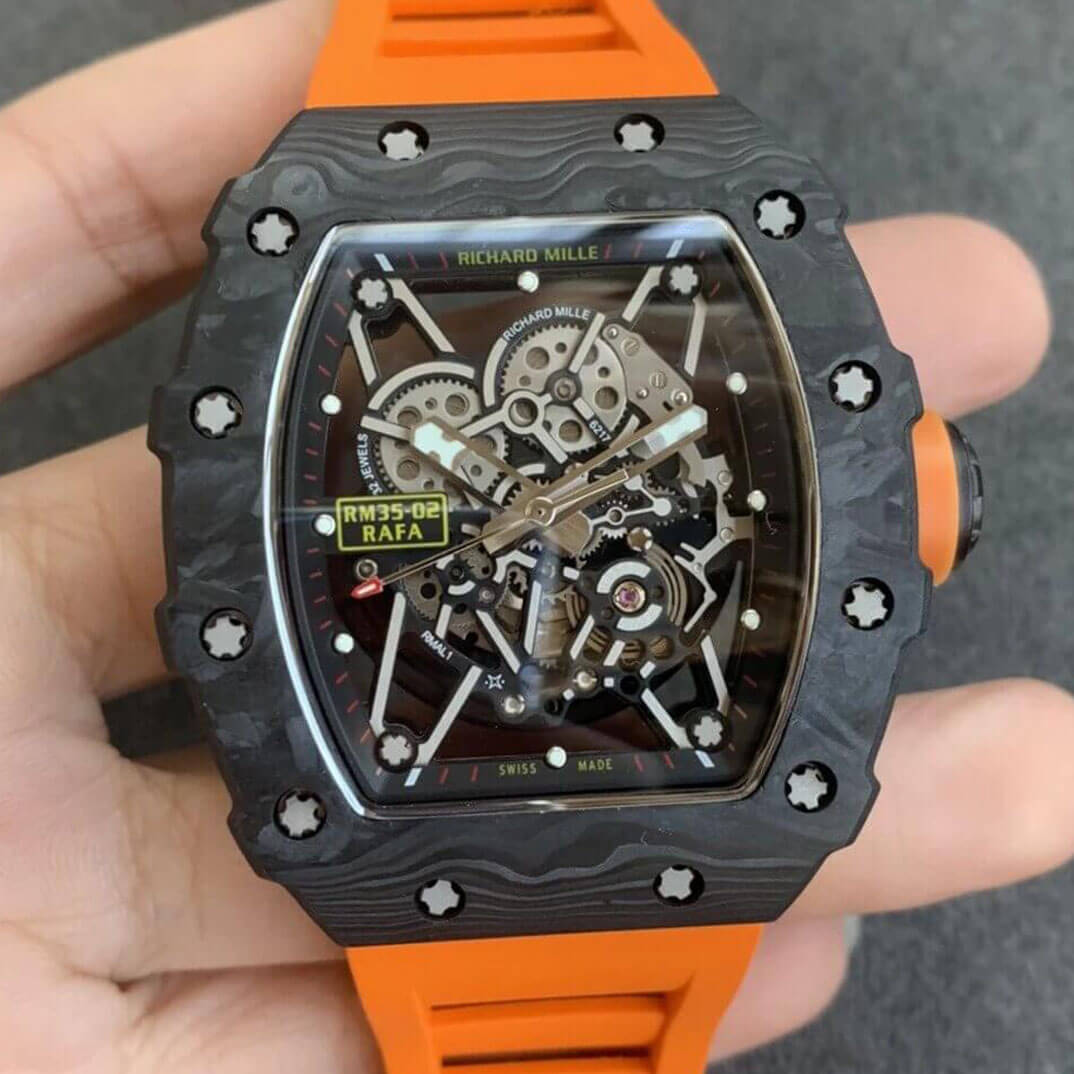 Replica Richard Mille RM35-02 1:1 Best Edition KV Factory V3 Orange Strap