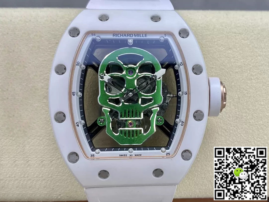 Richard Mille Replica RM52-01 1:1 Best Edition YS Factory Green Skull Tourbillon Dial