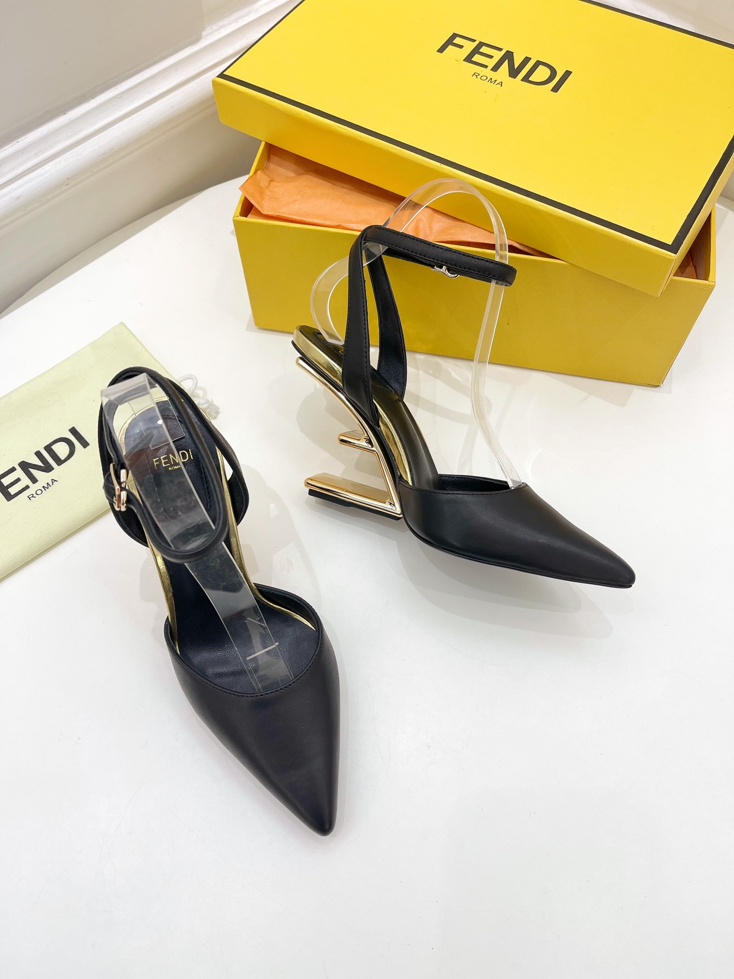 F**di first leather high-heel sandals