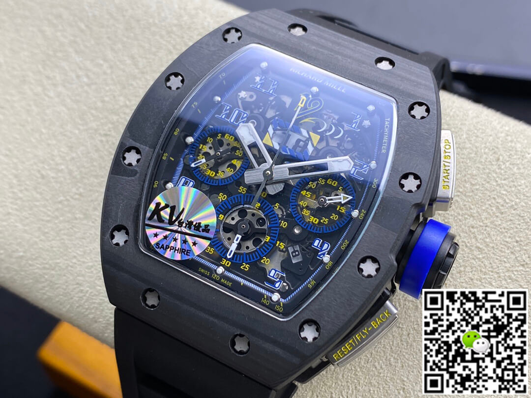 Replica Richard Mille RM-011 1:1 Best Edition KV Factory Carbon Fiber