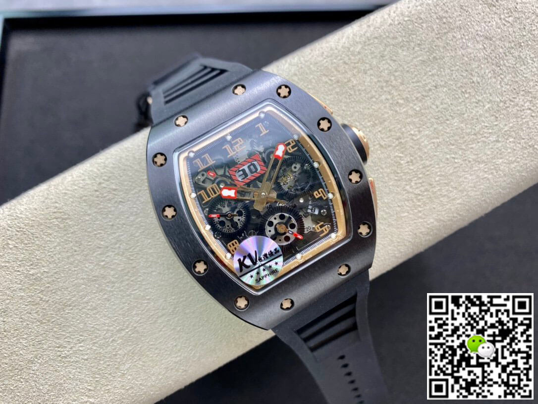 Replica Richard Mille RM011 1:1 Best Edition KV Factory Ceramic Skeleton Dial