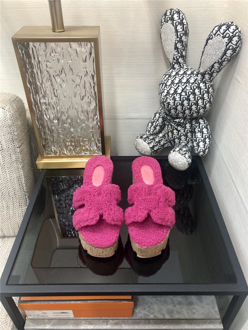 H**me5 Birkin Replica Teddy Fur Slippers