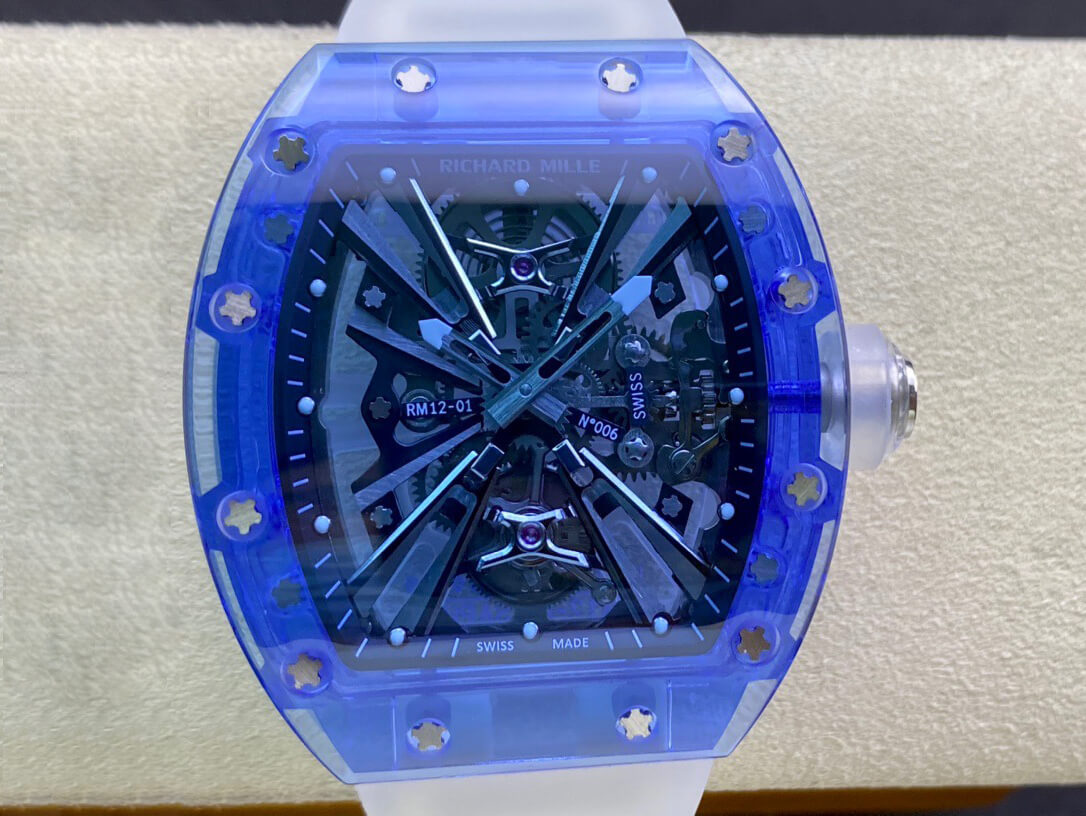 Replica Richard Mille RM12-01 1:1 Best Edition RM Factory Tourbillon Sapphire Clear Version
