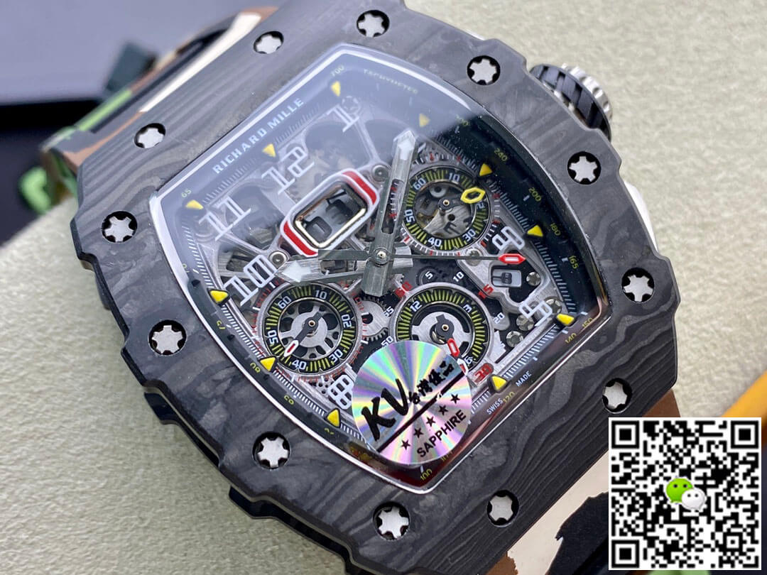 Replica Richard Mille RM-011 1:1 Best Edition KV Factory V2 Carbon Fiber Camo Strap