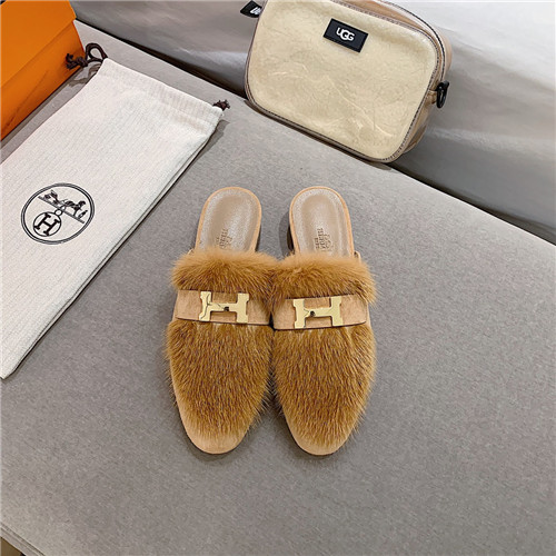 H**me5 sheepskin mink loafers
