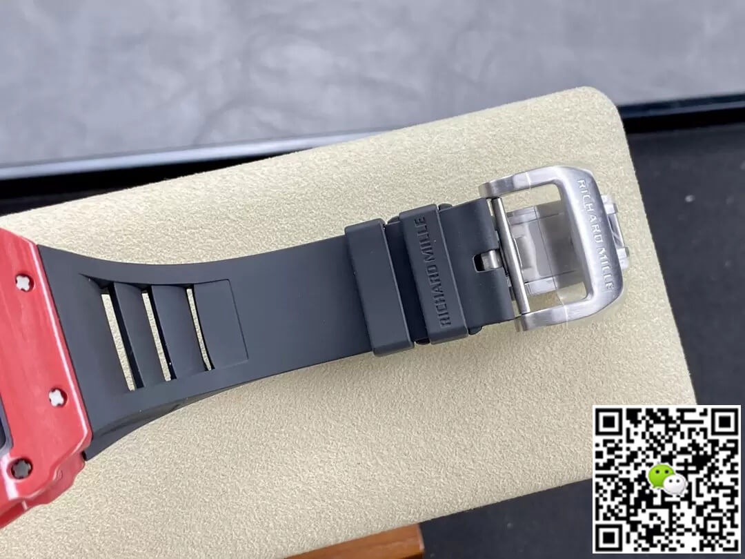 Richard Mille Replica RM35-02 1:1 Best Edition T+ Factory Red Carbon Fiber NTPT Case Black Strap
