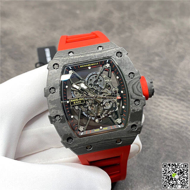 Replica Richard Mille RM35-02 1:1 Best Edition KV Factory Carbon Fiber Red Strap