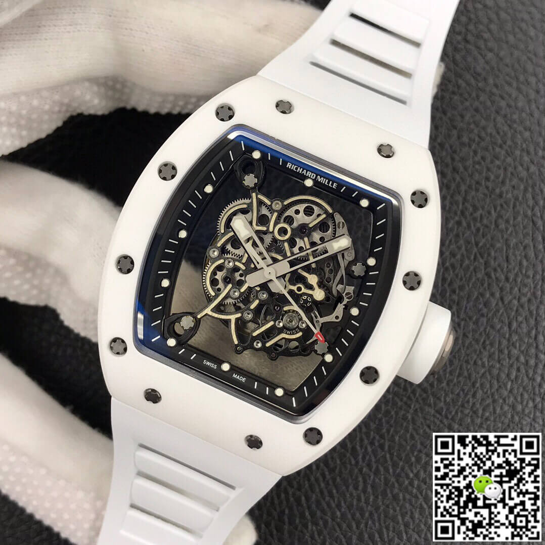 Replica Richard Mille RM055 1:1 Best Edition ZF Factory White Ceramic
