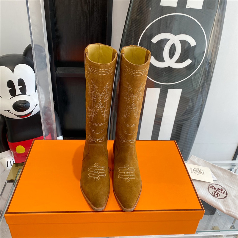 H**me5 embroidered long boots