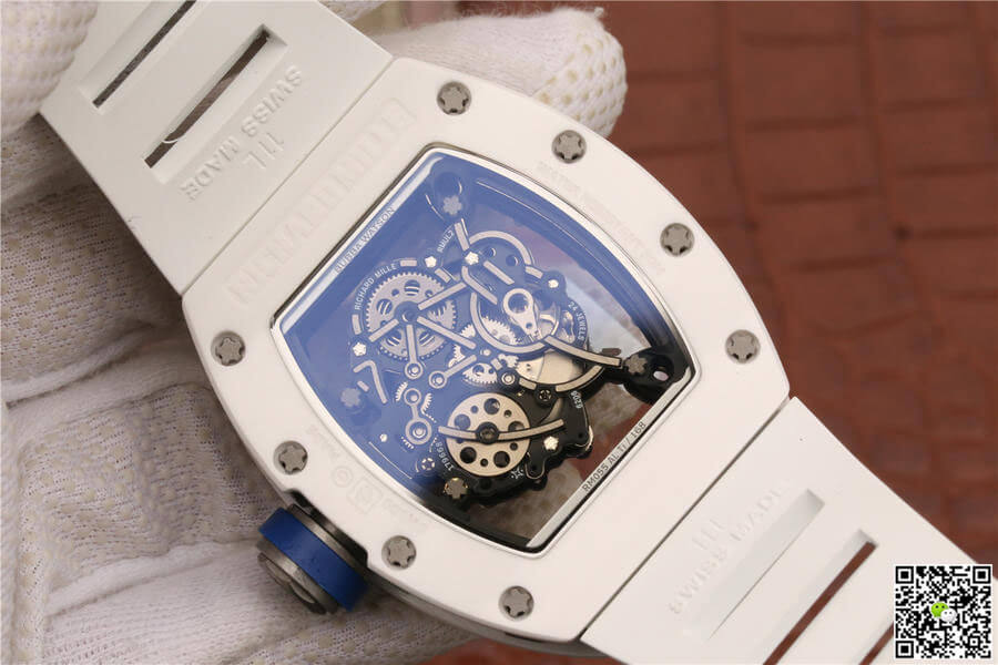 Replica Richard Mille RM055 1:1 Best Edition KV Factory Ceramic White Strap