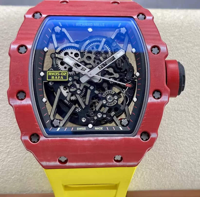 Richard Mille Replica RM35-02 1:1 Best Edition T+ Factory Red Carbon Fiber NTPT Case