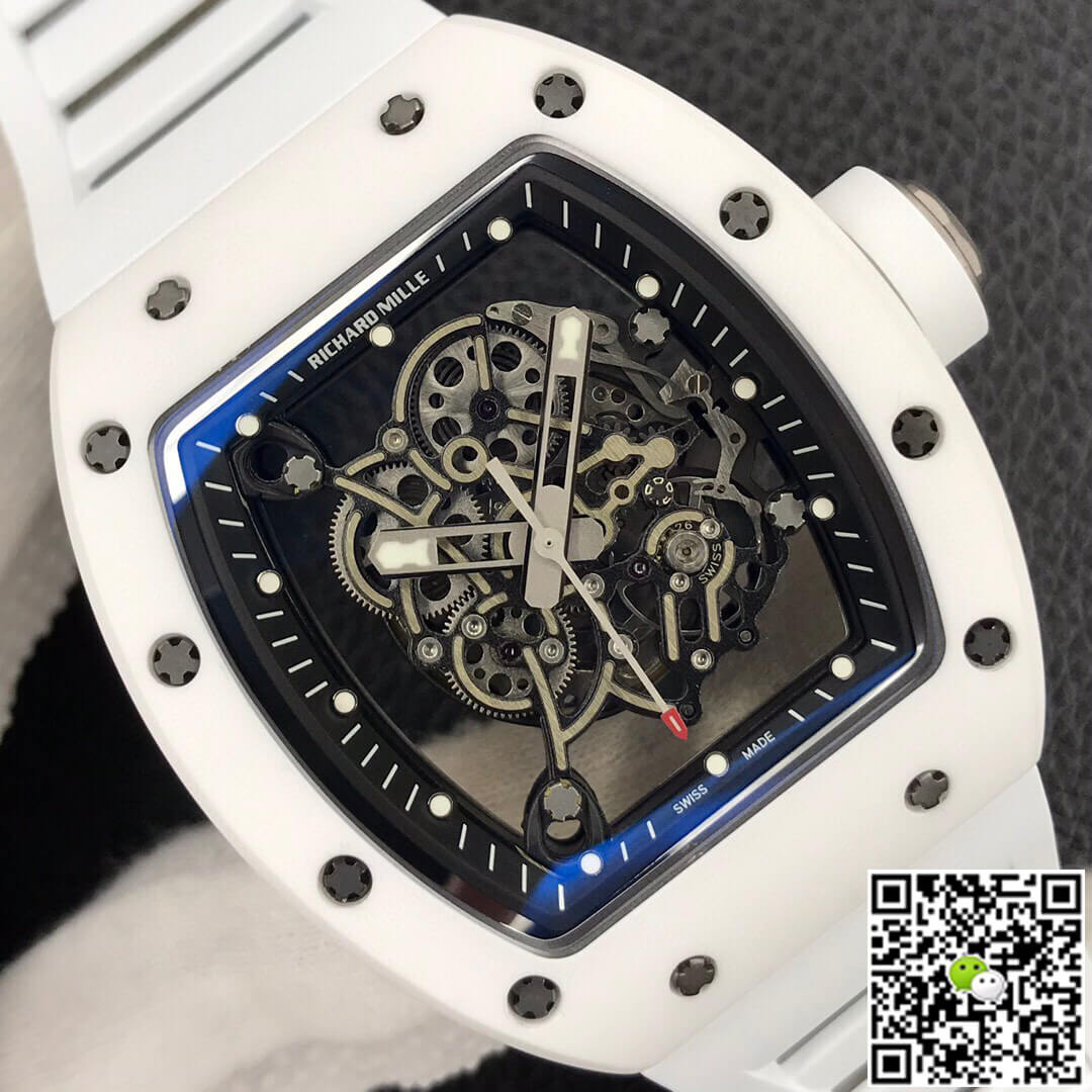 Replica Richard Mille RM055 1:1 Best Edition ZF Factory White Ceramic