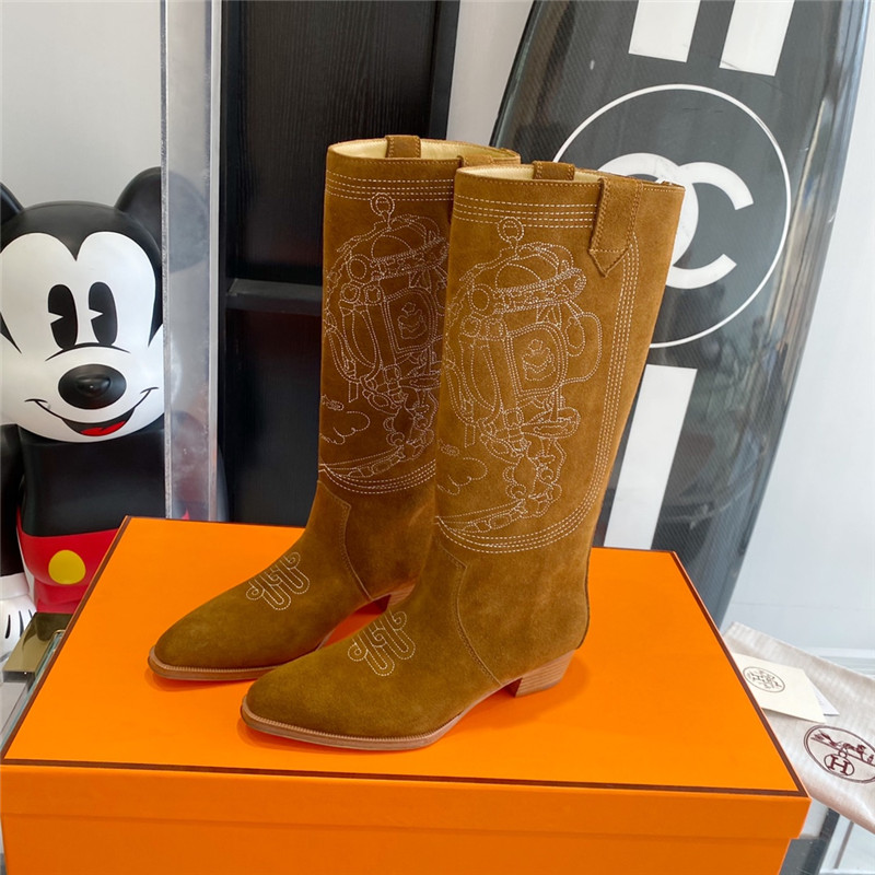 H**me5 embroidered long boots