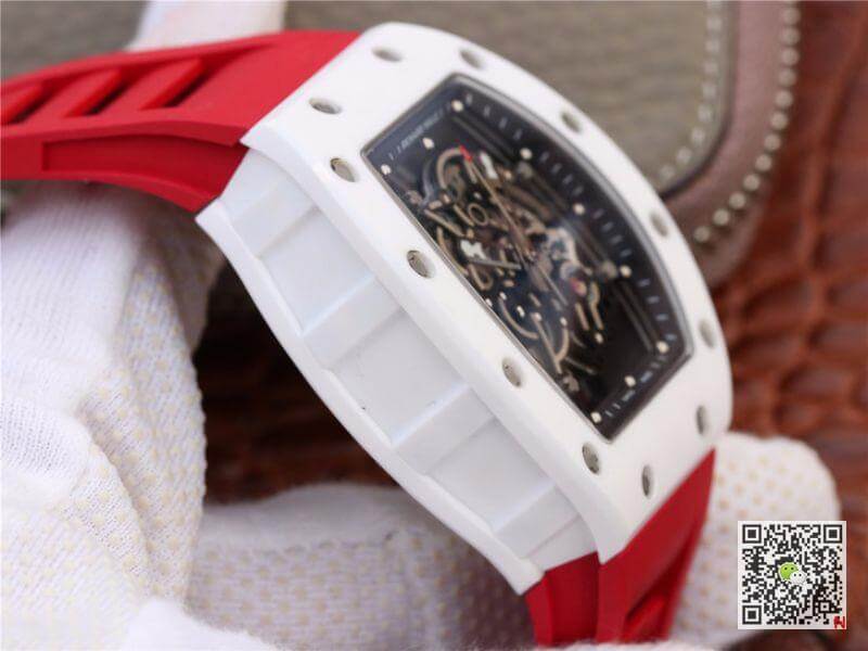 Replica Richard Mille RM055 KV Factory 1:1 Best Edition Swiss ETA8215 Red Rubber Strap