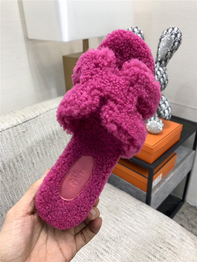 H**me5 Birkin Replica Teddy Fur Slippers