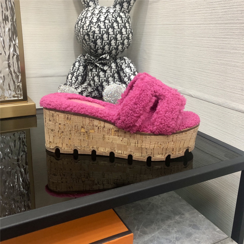 H**me5 Birkin Replica Teddy Fur Slippers