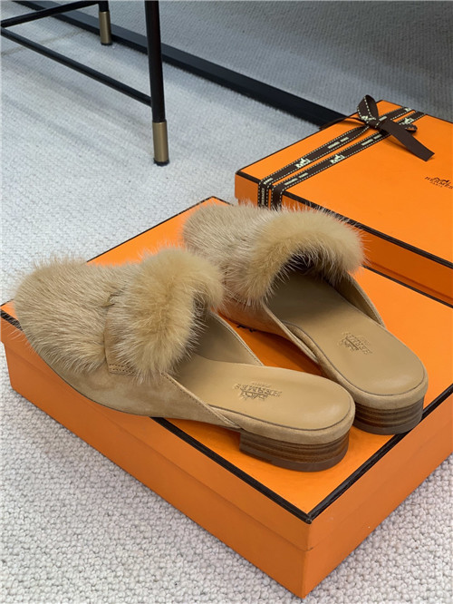 H**me5 mink loafers slippers