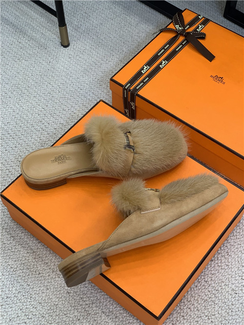 H**me5 mink loafers slippers