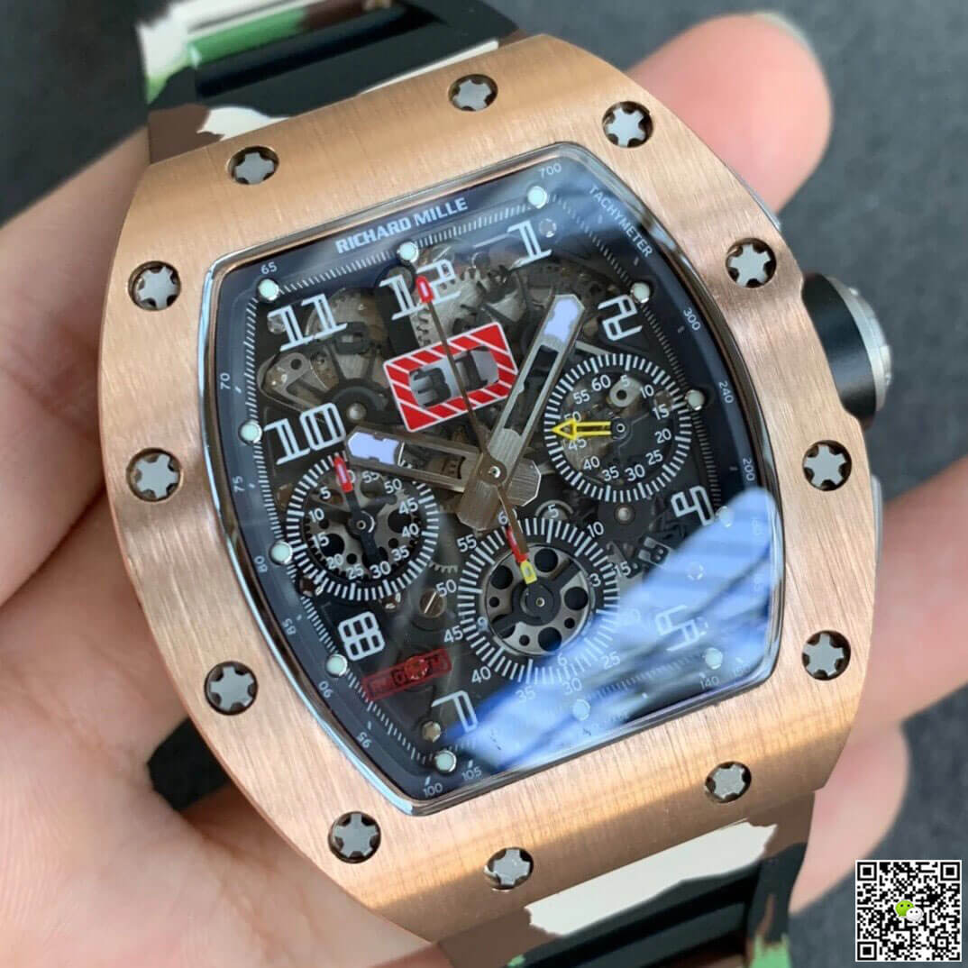 Replica Richard Mille RM11 1:1 Best Edition KV Factory Rose Gold Camouflage Strap