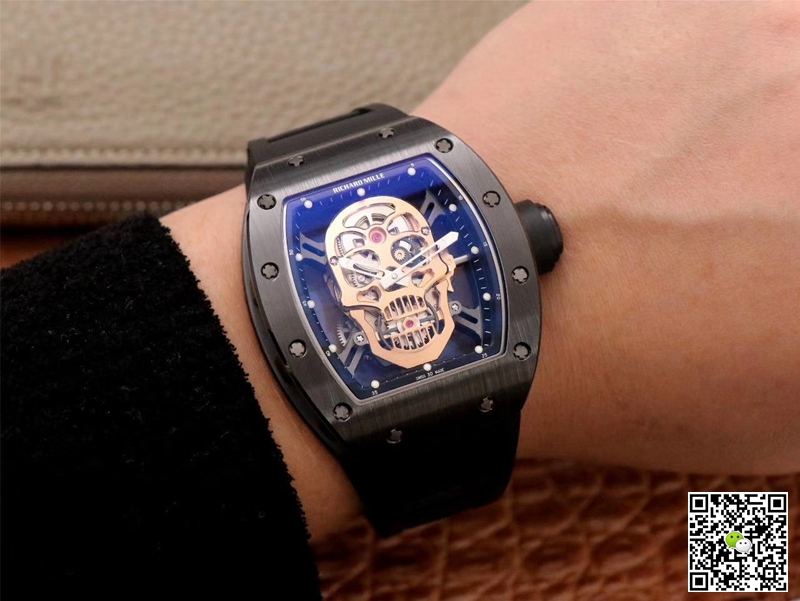Replica Richard Mille RM052-01 1:1 Best Edition ZF Factory Rose Gold Skull Dial Swiss Movement