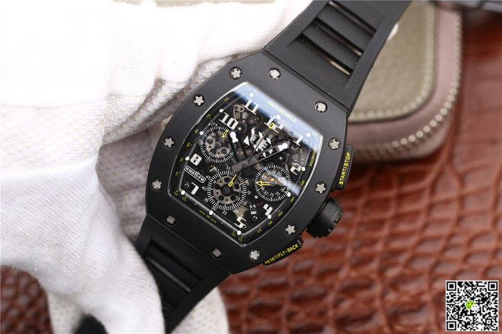 Replica Richard Mille RM-011 1:1 Best Edition KV Factory Black Strap