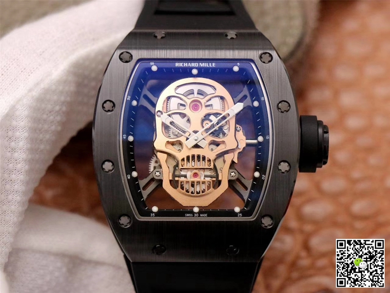 Replica Richard Mille RM052-01 1:1 Best Edition ZF Factory Rose Gold Skull Dial Swiss Movement