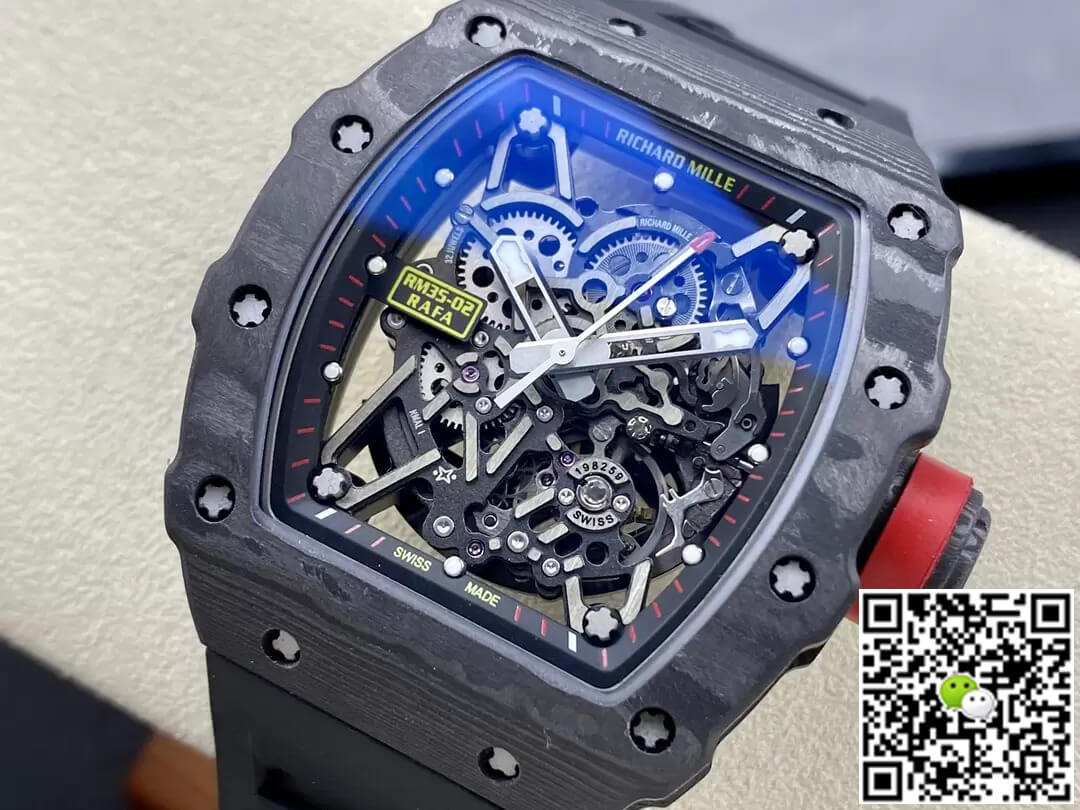 Richard Mille Replica RM35-02 1:1 Best Edition T+ Factory NTPT Carbon Fiber Black Strap