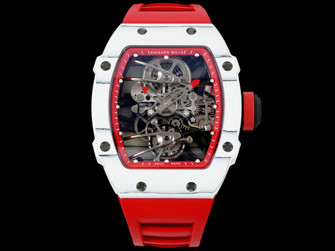 Replica Richard Mille RM27-02 Rafael Nadal Tourbillon 1:1 Best Edition RM Factory Red Rubber Strap