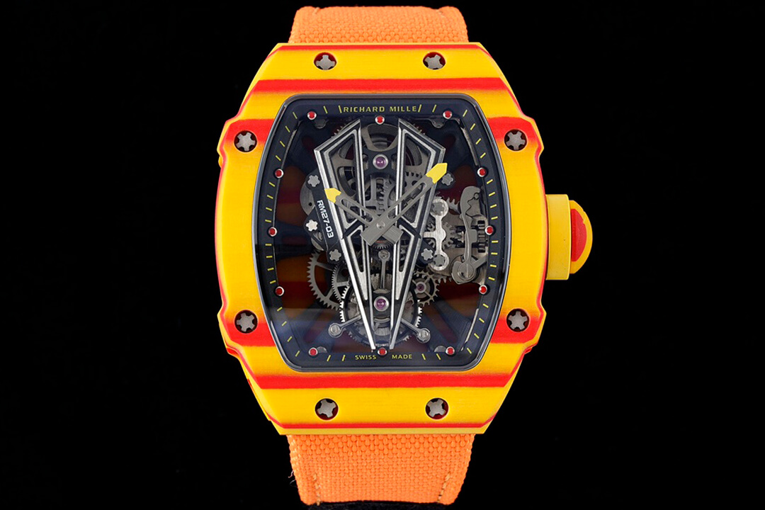 Replica Richard Mille RM27-03 Rafael Nadal Tourbillon 1:1 Best Edition RM Factory Orange Strap