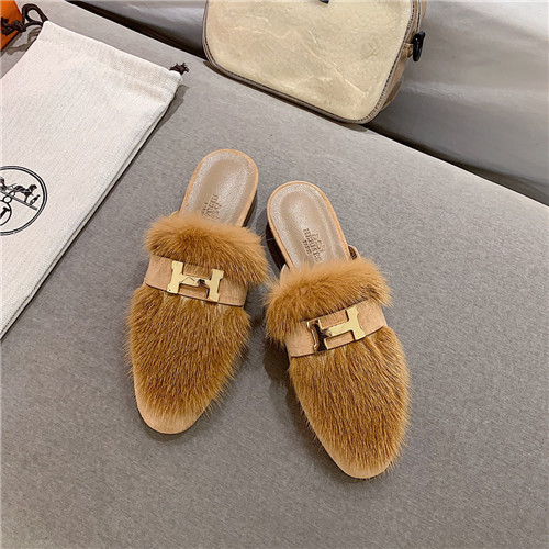 H**me5 sheepskin mink loafers