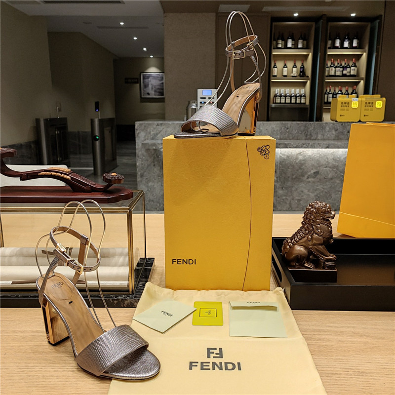 F**di electroplated high heel sandals