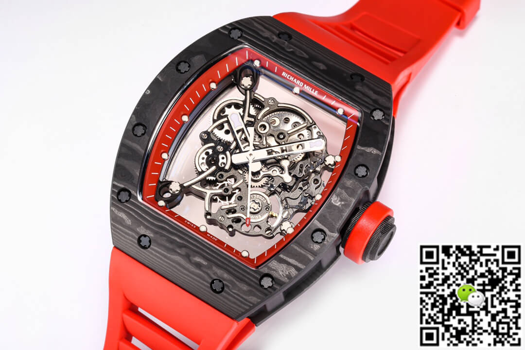 Replica Richard Mille RM055 NTPT 1:1 Best Edition BBR Factory Carbon Fiber Red Strap