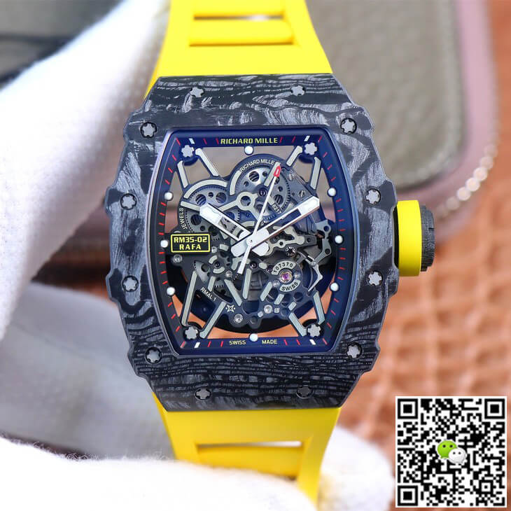 Replica Richard Mille RM35-02 1:1 Best Edition ZF Factory Yellow Rubber Strap