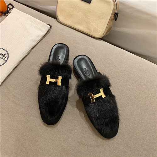 H**me5 sheepskin mink loafers