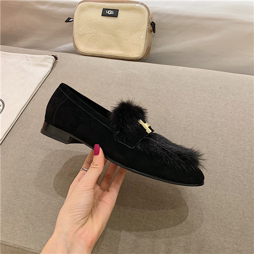 H**me5 sheepskin mink loafers