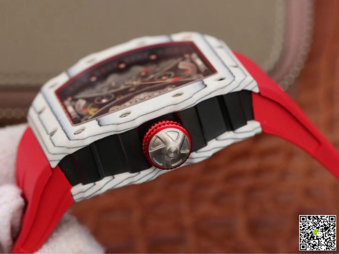 Replica Richard Mille RM53-01 1:1 Best Edition KV Factory TPT Carbon Fiber Red Strap