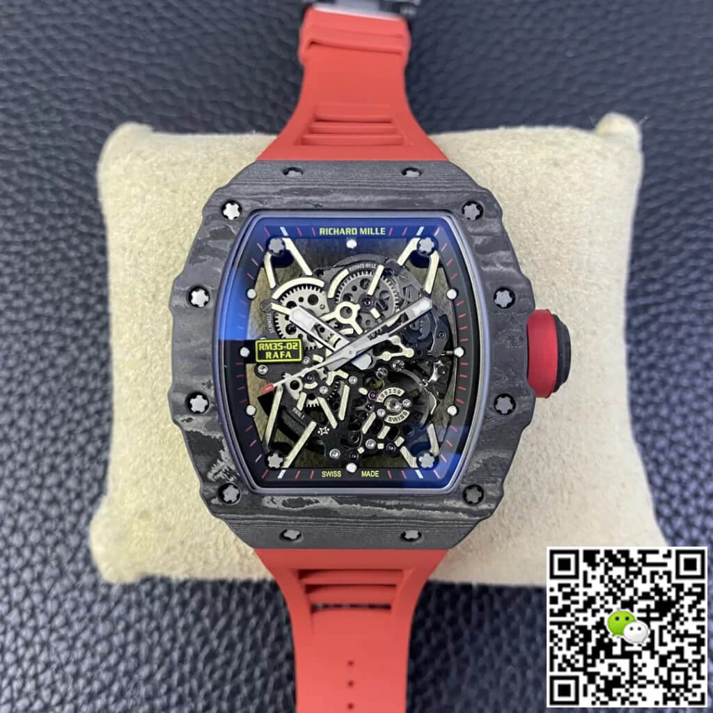 Richard Mille Replica RM35-02 1:1 Best Edition T+ Factory Carbon Fiber Skeleton Dial
